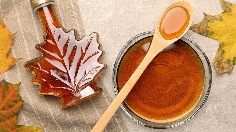 Maple syrup in a bowl