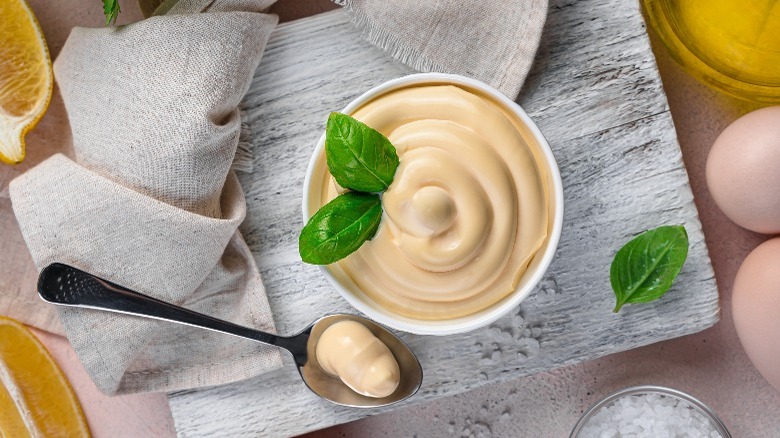 Homemade duck fat mayonnaise 