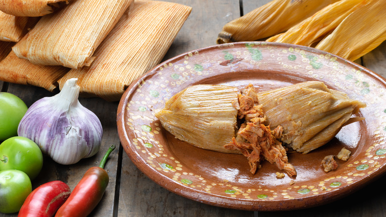 Tamales on plate