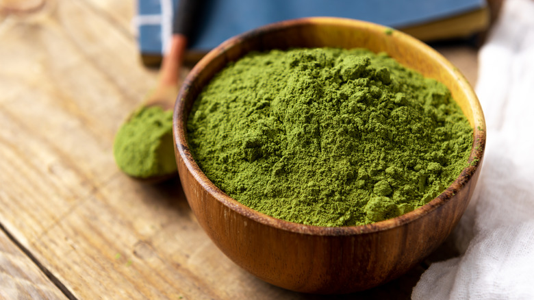 bowl of matcha powder