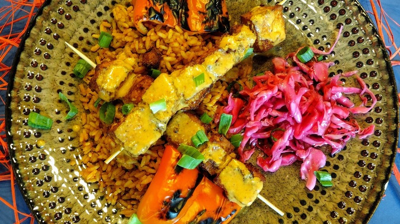 Skewers and jollof