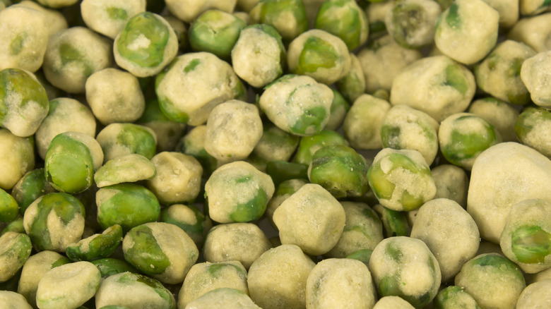 Wasabi peas in bowl