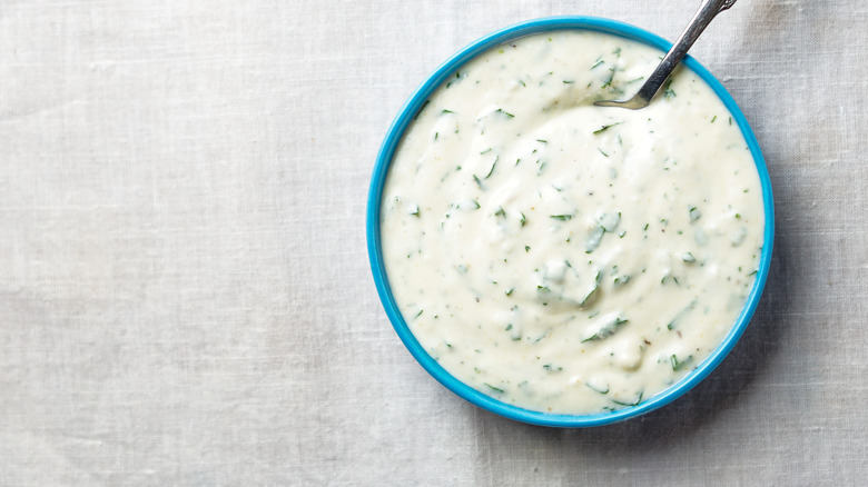 Ranch dressing in a bowl