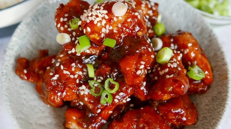 General Tso's chicken in a bowl 