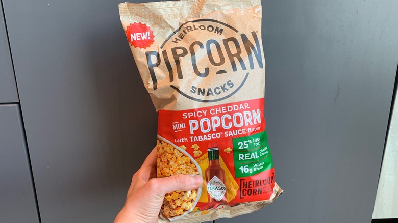 Bag of Pipcorn Tabasco Sauce Popcorn