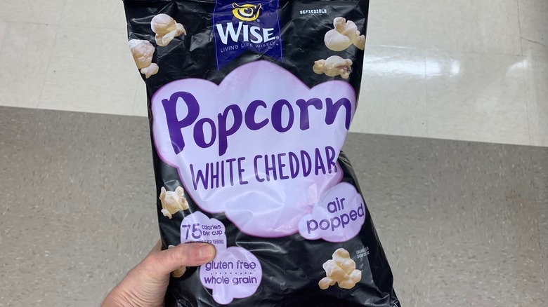 Bag of Wise White Cheddar Popcorn