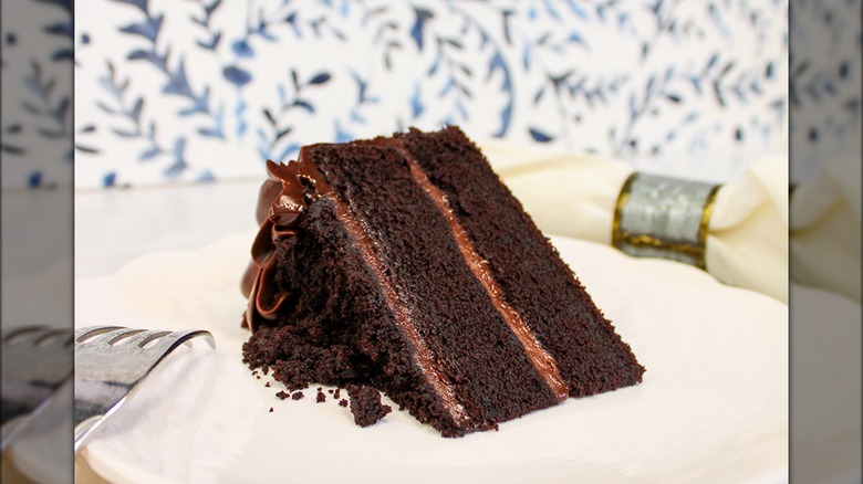 slice of chocolate cake