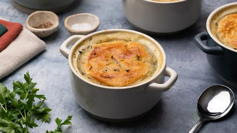 bean pot pie in ramekin