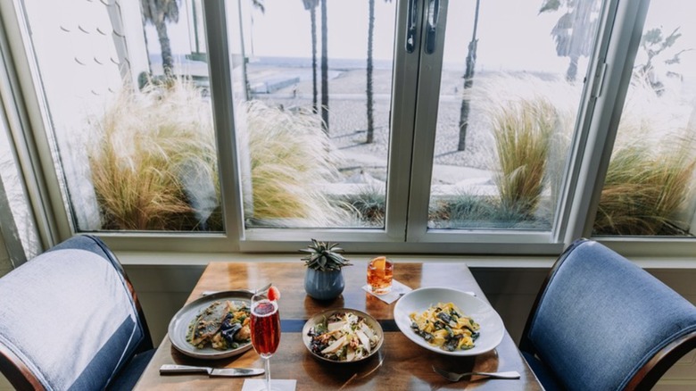 Dining by the window