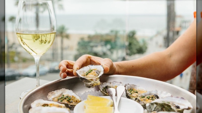 Oysters by the ocean