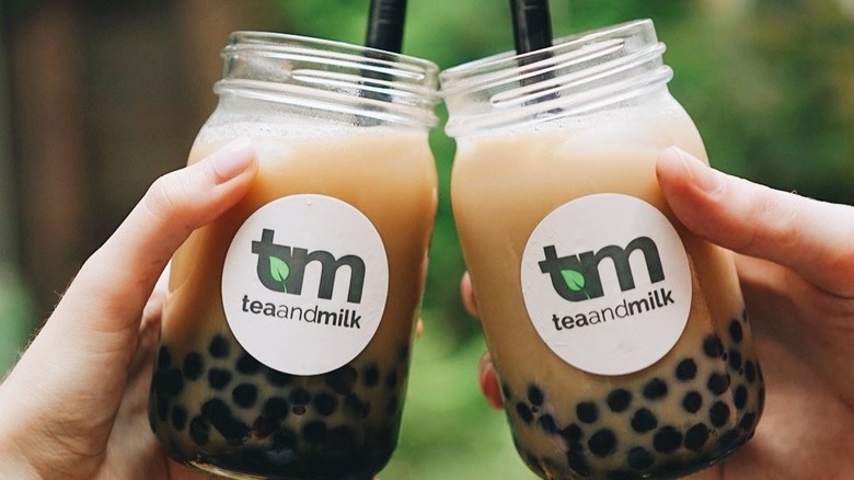 Tea and Milk boba drinks