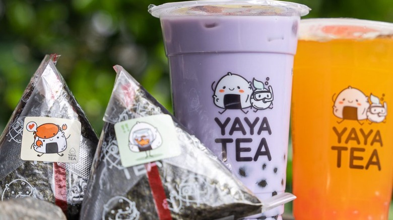 Yaya Tea boba and onigiri