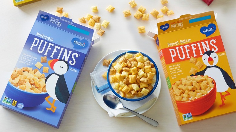 puffins cereal box varieties