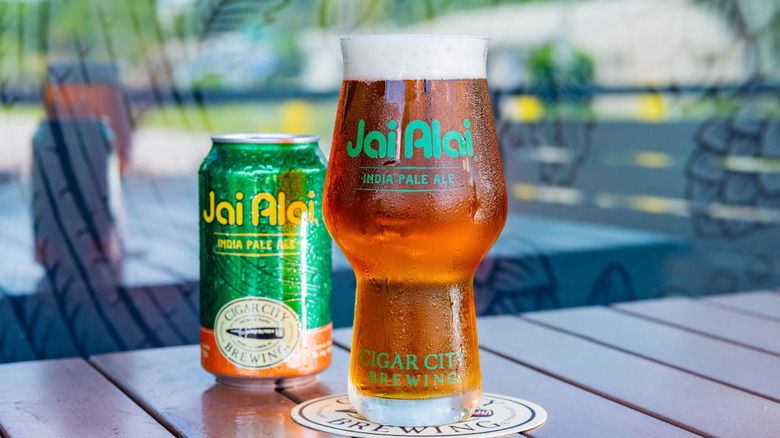 Freshly poured Jai Alai beer