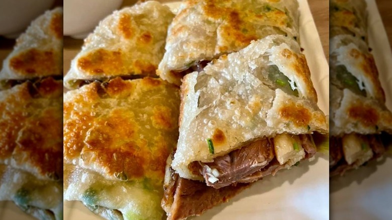 Scallion pancake with beef