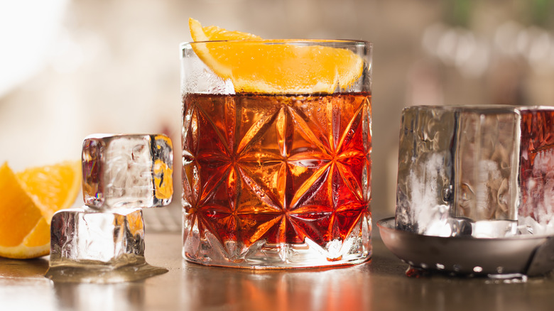 The Boulevardier in a glass