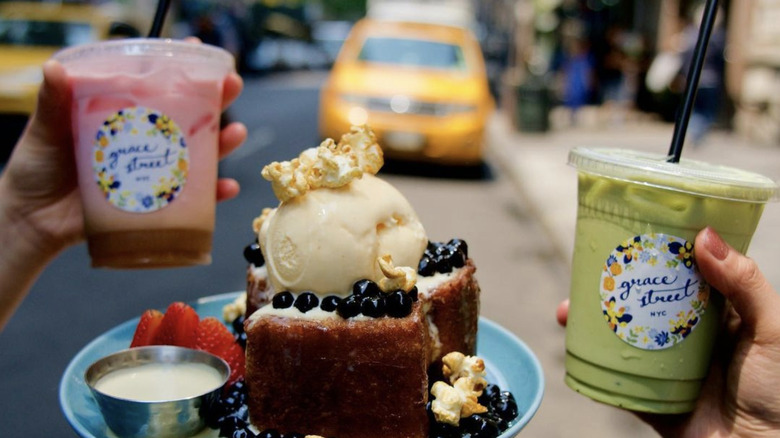 Cake and matcha