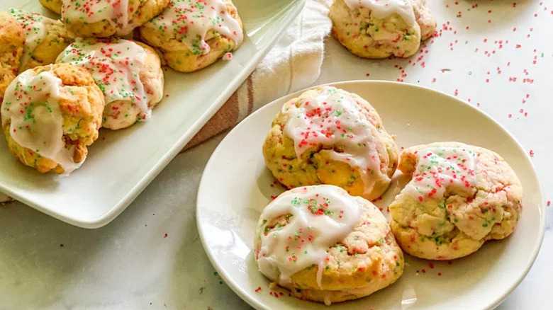 Sugar cookies on plate