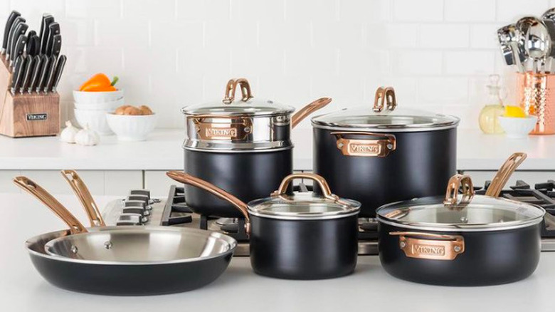 Viking cookware copper countertop