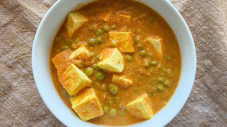 Matar paneer curry bowl