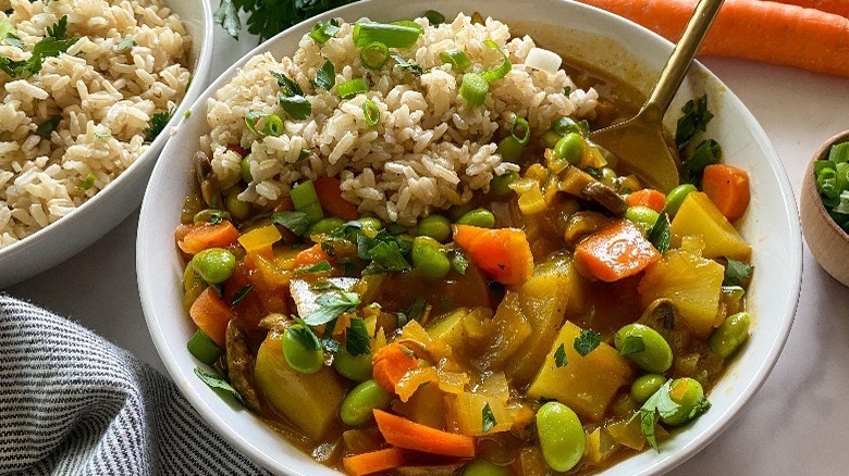 Japanese vegetable curry with rice