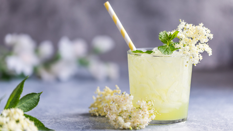 Lemonade and elderflower cocktail