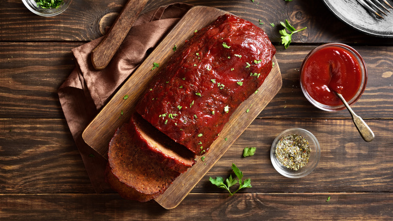 meatloaf on wood board