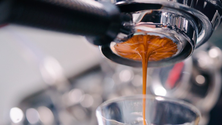 Espresso brewing from portafilter
