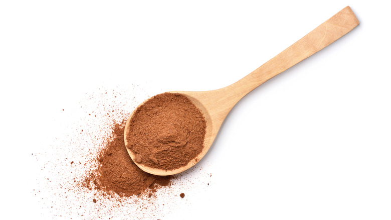 Malt powder in spoon