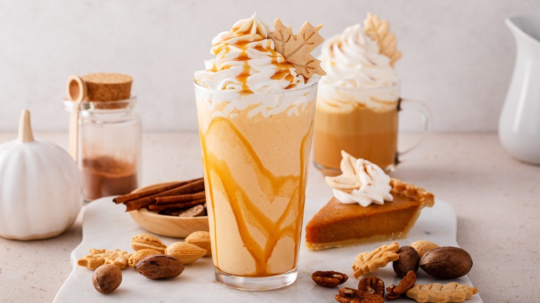 Pumpkin pie milkshake fall-themed