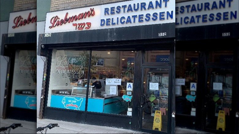 Liebman's Deli new york sign window