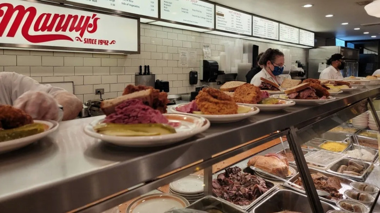 Manny's deli counter corned beef sandwiches pickles 