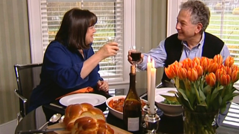 Ina Garten eating with Jeffrey