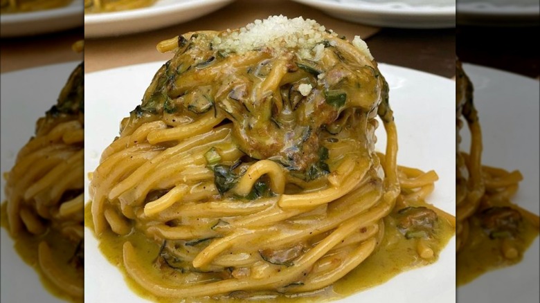 Spaghetti Nerano with cheese