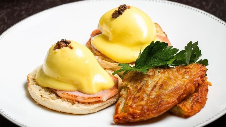 eggs Benedict on plate