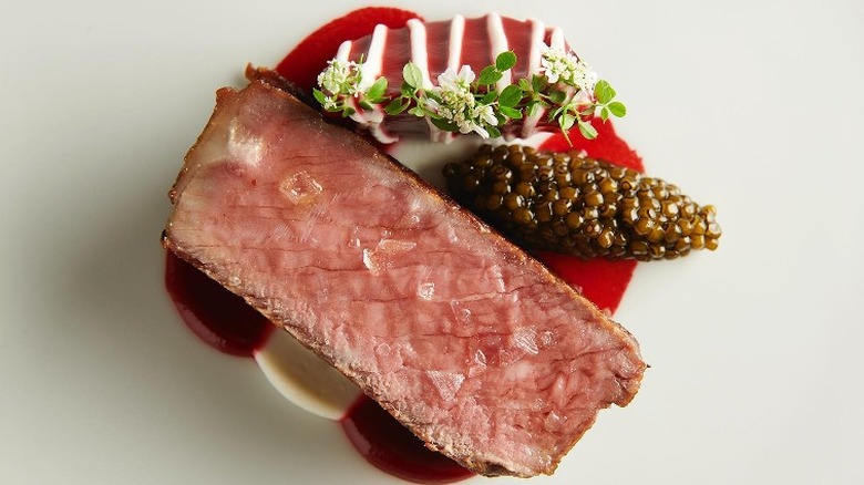 Huso beef and caviar