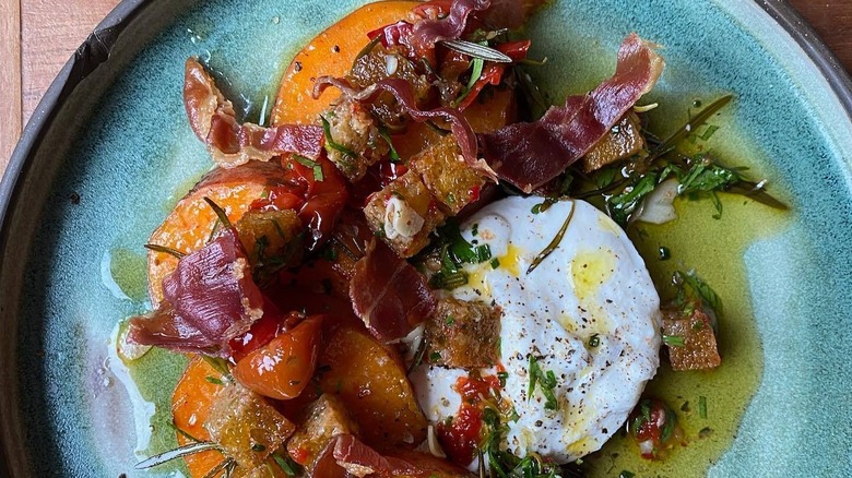 Sweet potatoes with prosciutto 