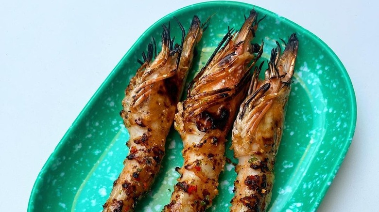 Grilled prawns at Lasita