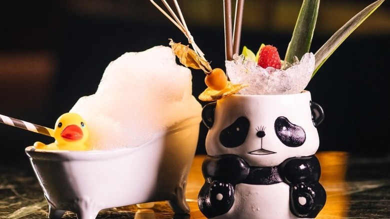 Bathtub and panda cocktails