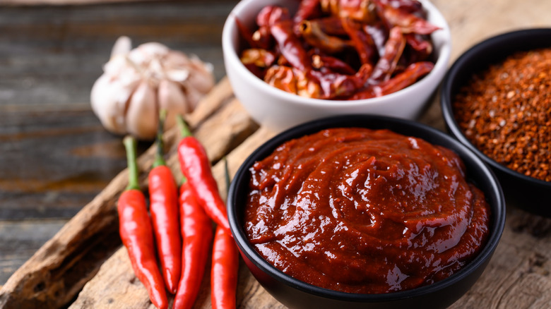 Gochujang chili paste in bowl