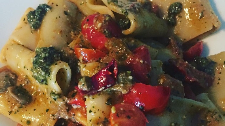 Paccheri alla Eoliana in bowl