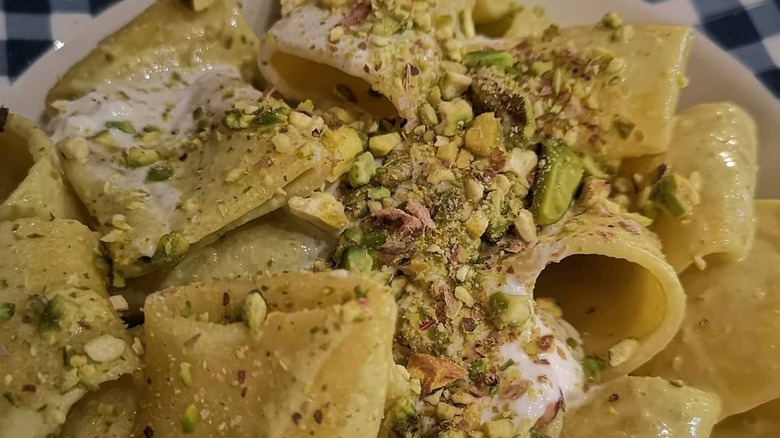 Pasta al pesto di pistacchi