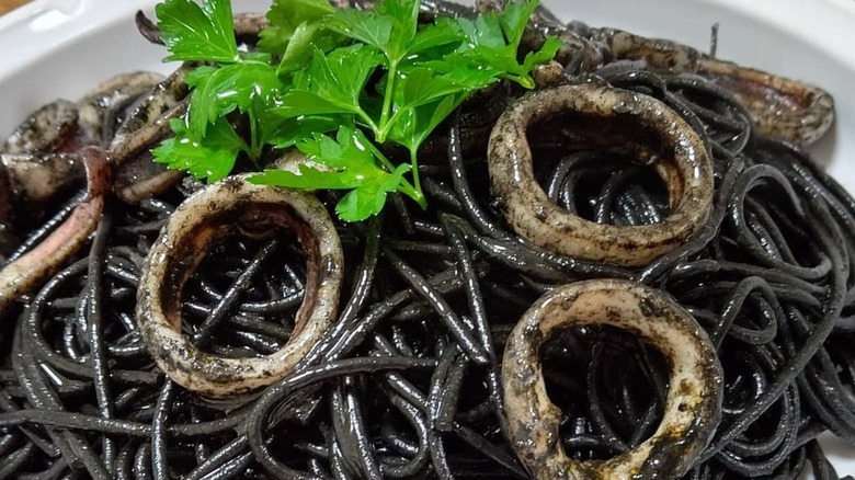 Spaghetti with cuttlefish ink