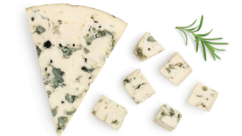 Slice of blue cheese