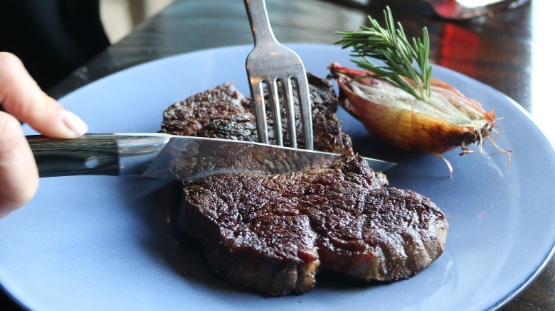 Steak, onion and rosemary