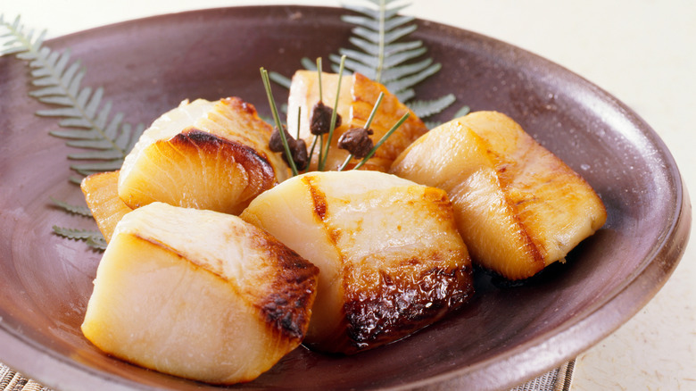 Broiled sablefish in bowl