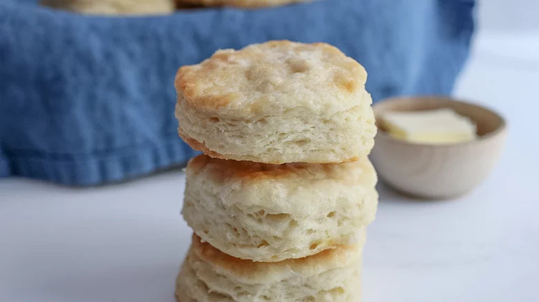 Stack of fluffy biscuits 