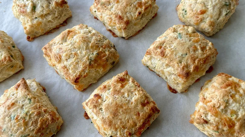 Biscuits on baking sheet