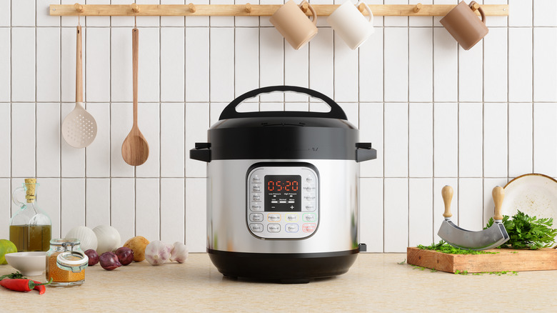 slow cooker on counter