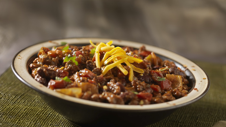 Chili with cheese topping